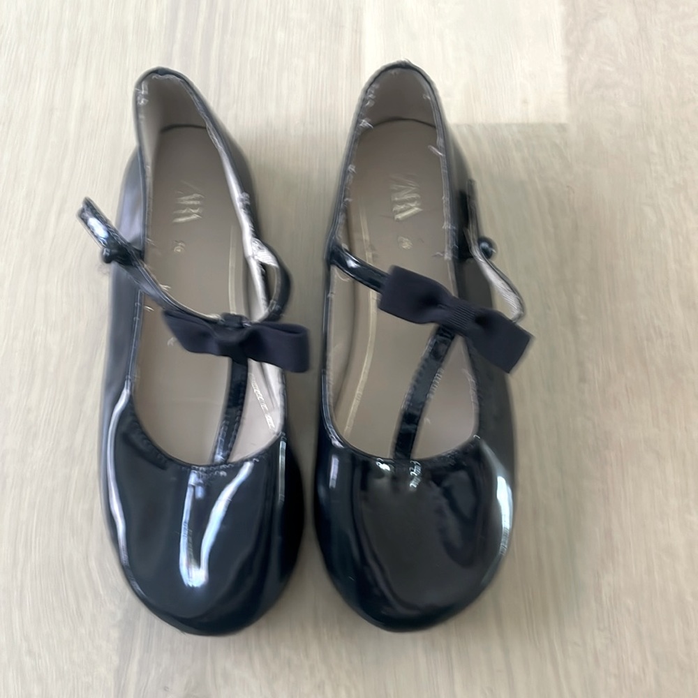 Zara Glossy Blue Ballet Flats (Little Girls)